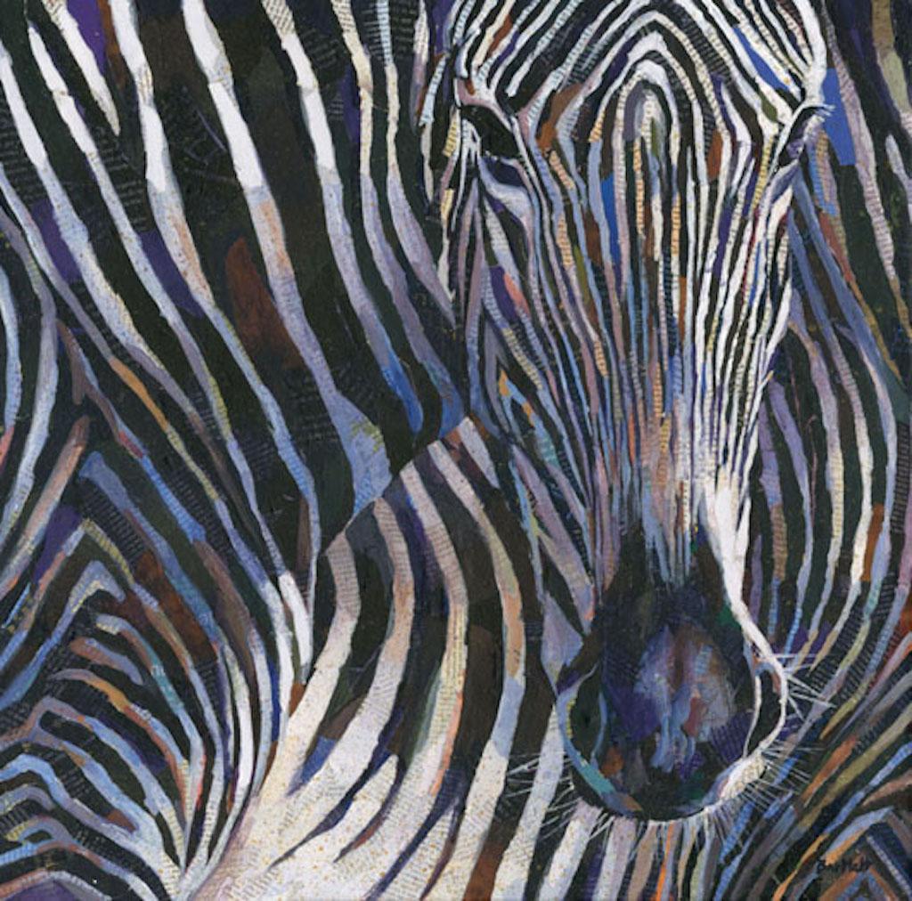Paul Bartlett Animal Print - Merging Lines, Limited edition print, Animal print, Zebra, Wild life 