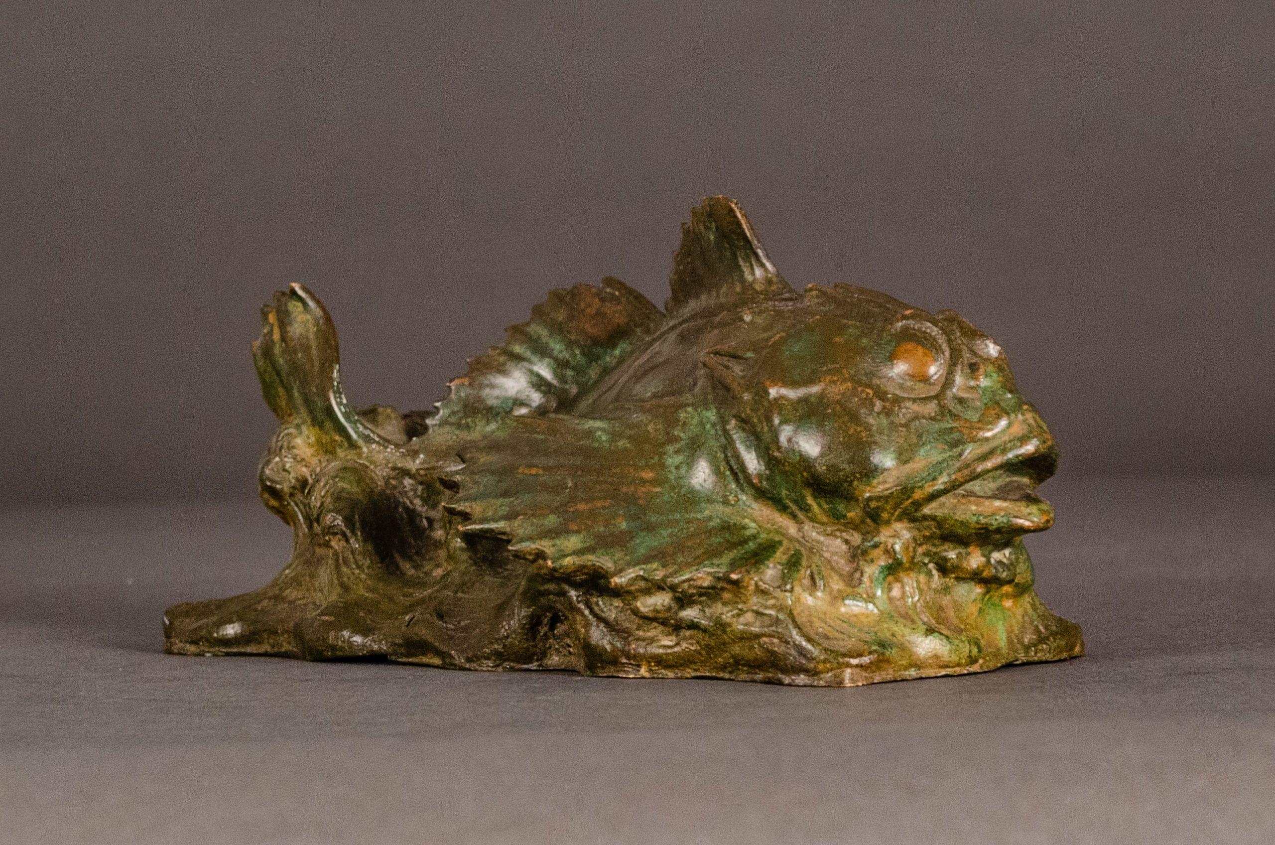 Paul Bartlett Figurative Sculpture - "Sculpin Fish" Paul W. Bartlett, Bronze Animal Sculpture, Decorative Arts