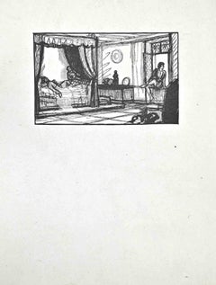 Aristokratischer Morgen – Holzschnitt von Paul Baudier – 1930er Jahre