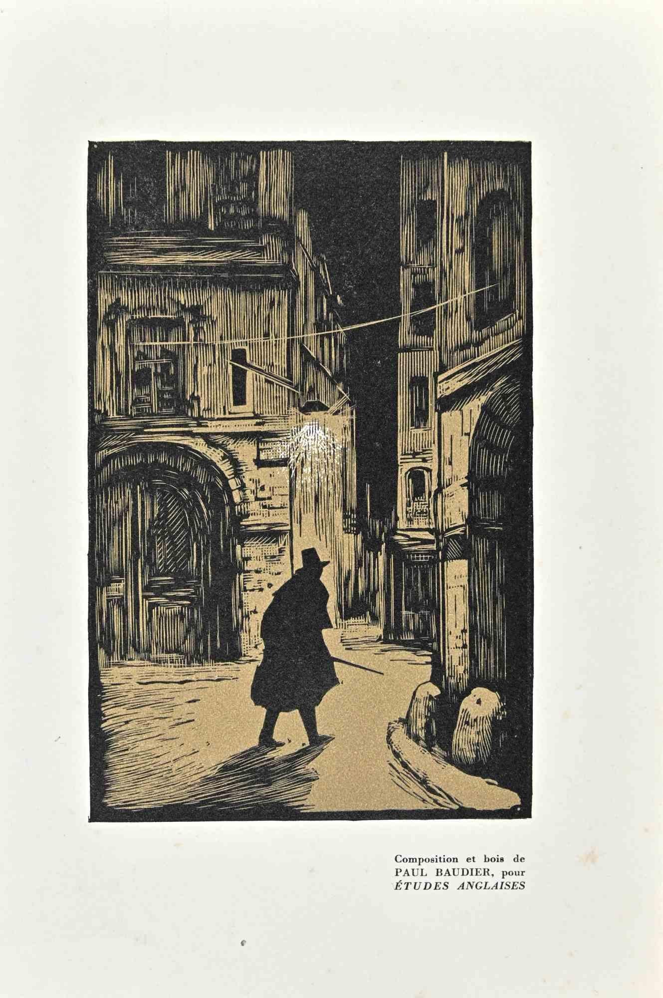 The Cityscape in Night is an original woodcut print on ivory-colored paper realized by Paul Baudier (1881-1962) in the 1930s.

On the lower right description in French.

Very good conditions.

Paul Baudier, (born October 18, 1881 in Paris and died