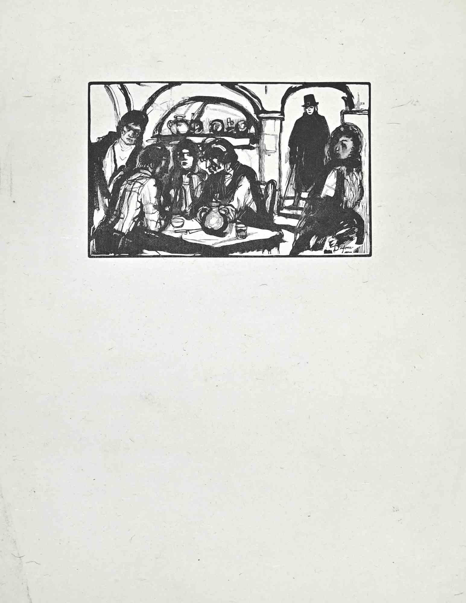 The Conversation on the Table is an original woodcut print on ivory-colored paper realized by Paul Baudier( 1881-1962) in the 1930s.

Good conditions with some foxing.

Paul Baudier, (born October 18, 1881 in Paris and died December 9, 1962 in