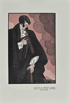 The Gentleman - Impression sur bois originale de Paul Baudier - années 1930
