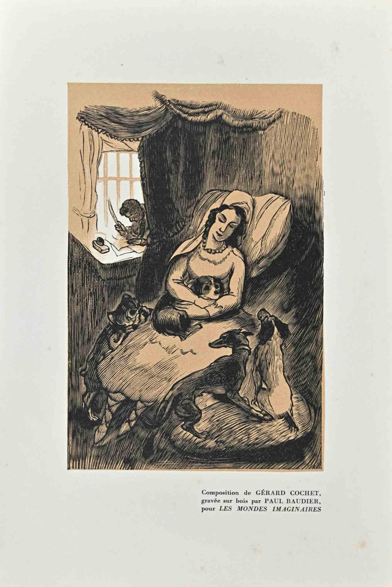 The Imagination is an original woodcut print on ivory-colored paper realized by Paul Baudier (1881-1962) in the 1930s.

On the lower right description in French.

Very good conditions.

Paul Baudier, (born October 18, 1881 in Paris and died December