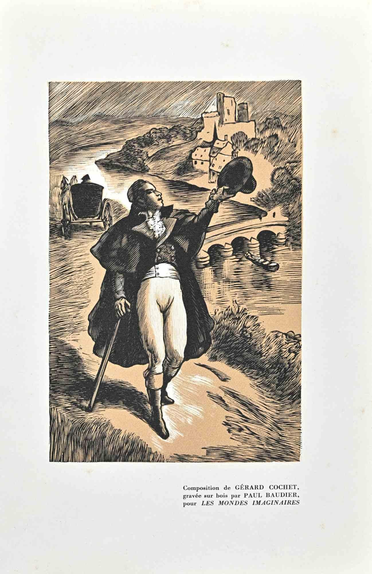 The Liberty - Original Woodcut Print by Paul Baudier - 1930s