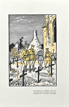 Vintage The Militaries and Martyrs - Original Woodcut Print by Paul Baudier - 1930s