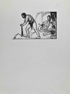 The Primitive Family - Woodcut Print by Paul Baudier - 1930s
