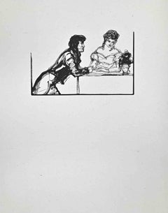 El Romance - Grabado xilográfico de Paul Baudier - Años 30