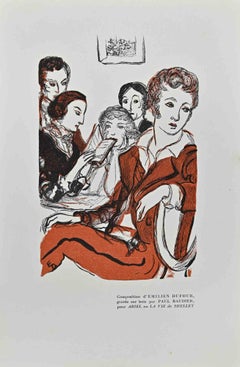 Womanly - Original Woodcut print by Paul Baudier - 1930s