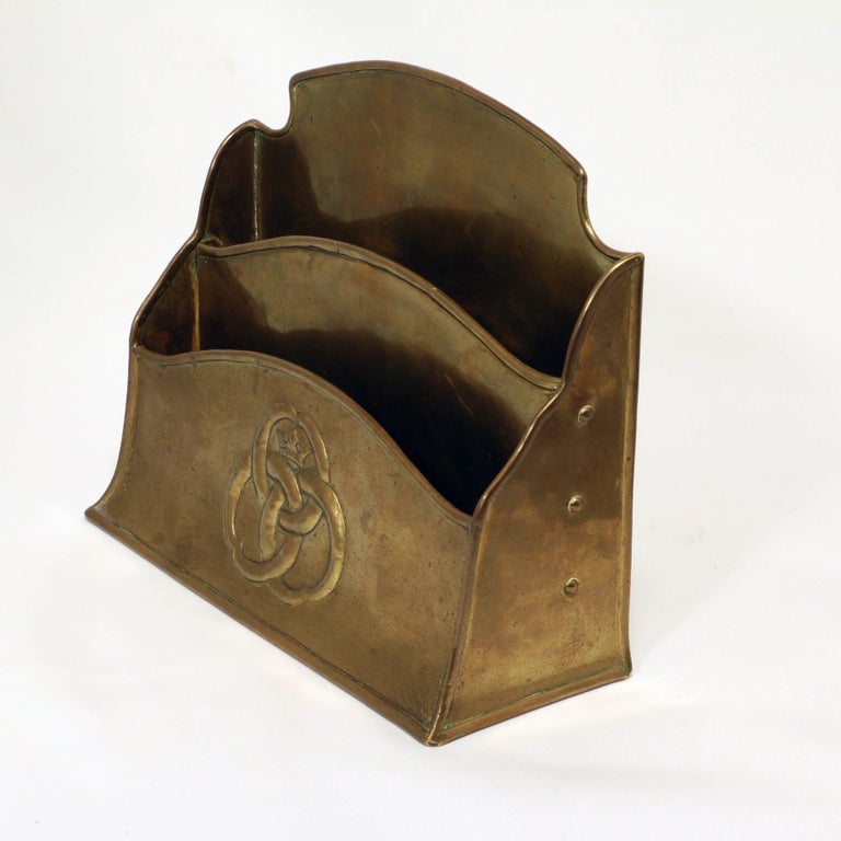 Paul Beau Mixed Metal Blotter Corners,Stamp Box and Stationary Rack For