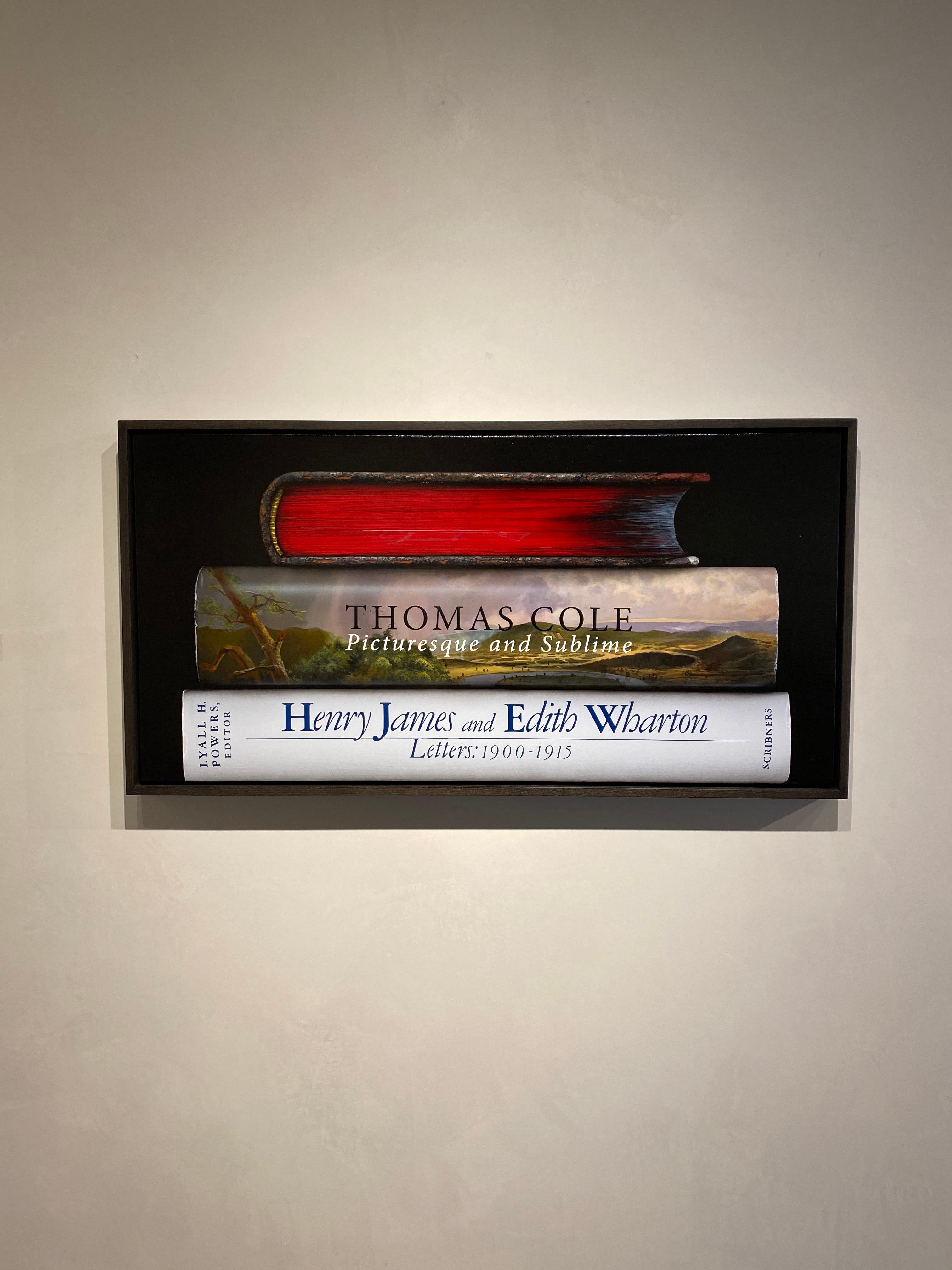 Vanitas 20.03.19 -hyper-realist, framed, acrylic painting featuring thomas cole - Black Interior Painting by Paul Béliveau
