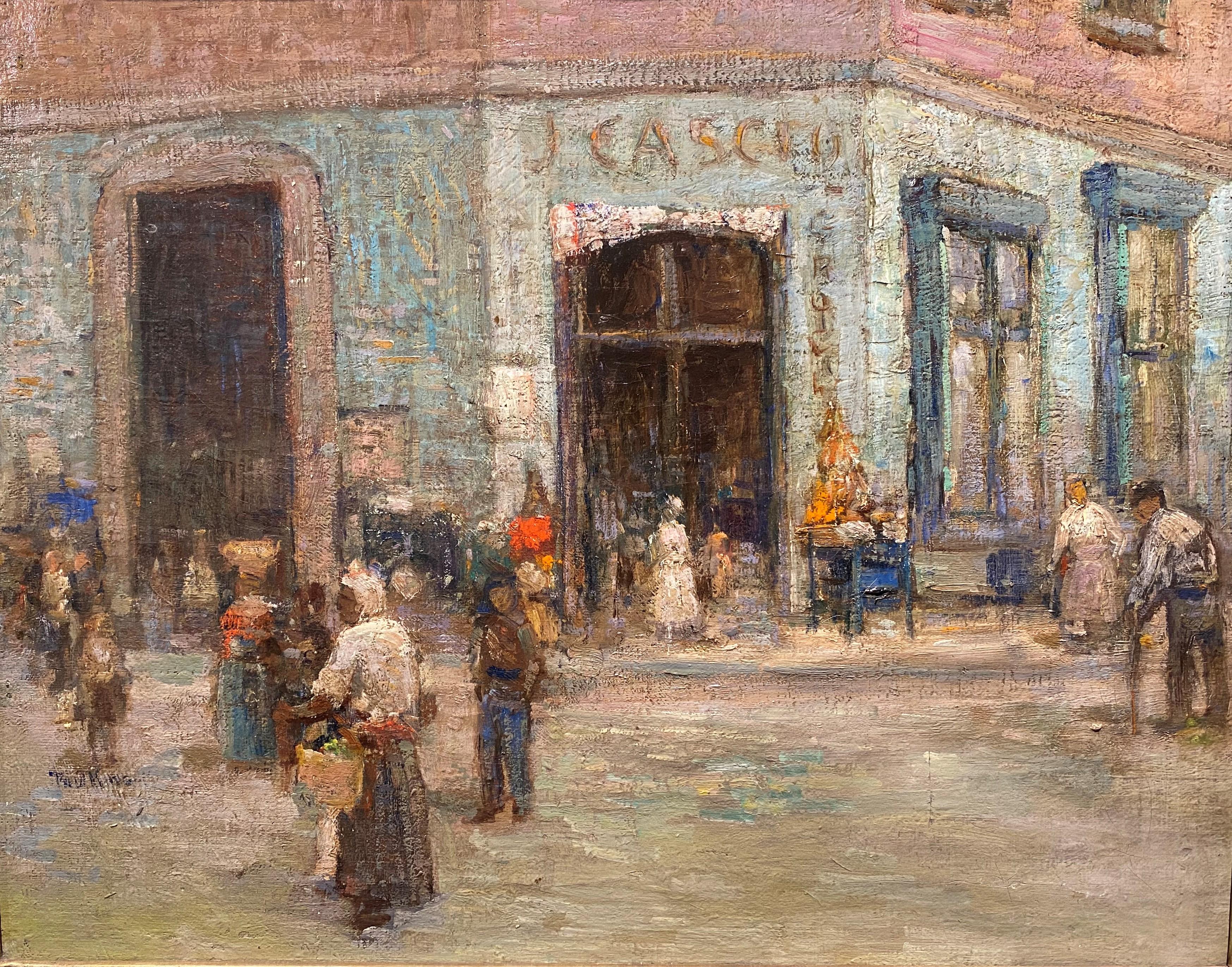 Busy Marketplace - New Orleans - Painting by Paul Bernard King