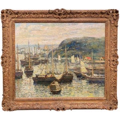 Coastal Harbor Scene With Boats