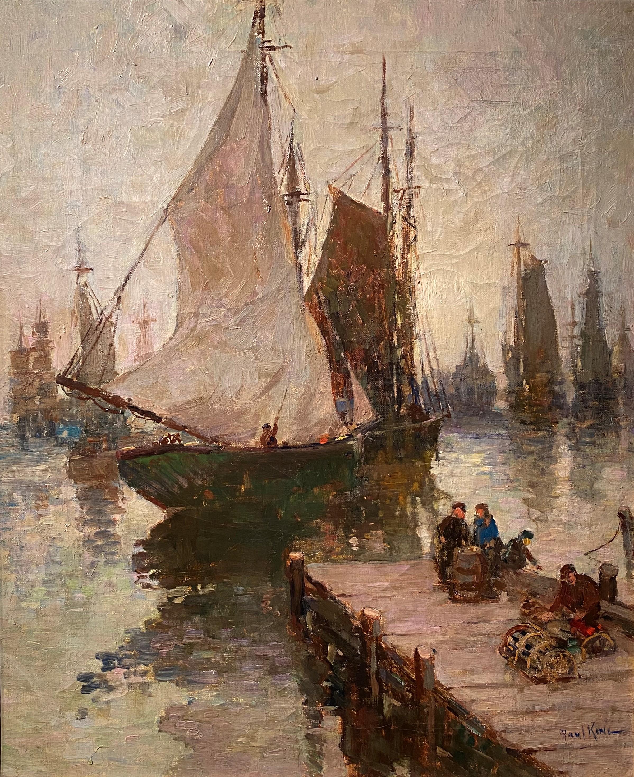 Maine Docks - Painting by Paul Bernard King