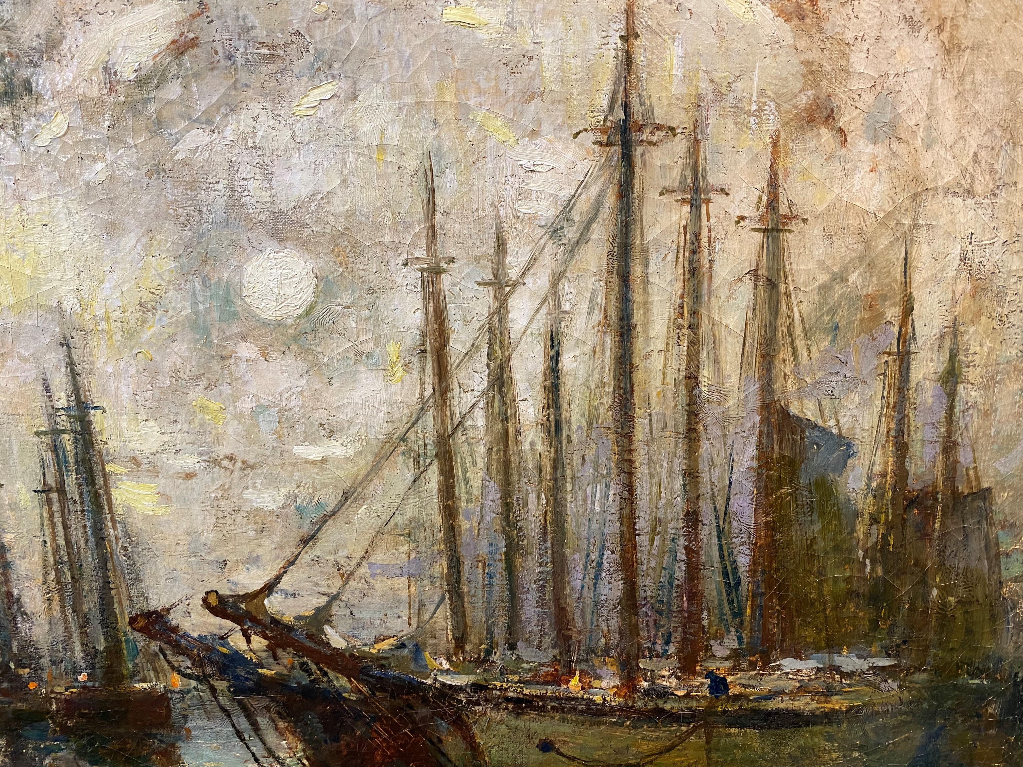 Clair de lune - Impressionnisme américain Painting par Paul Bernard King