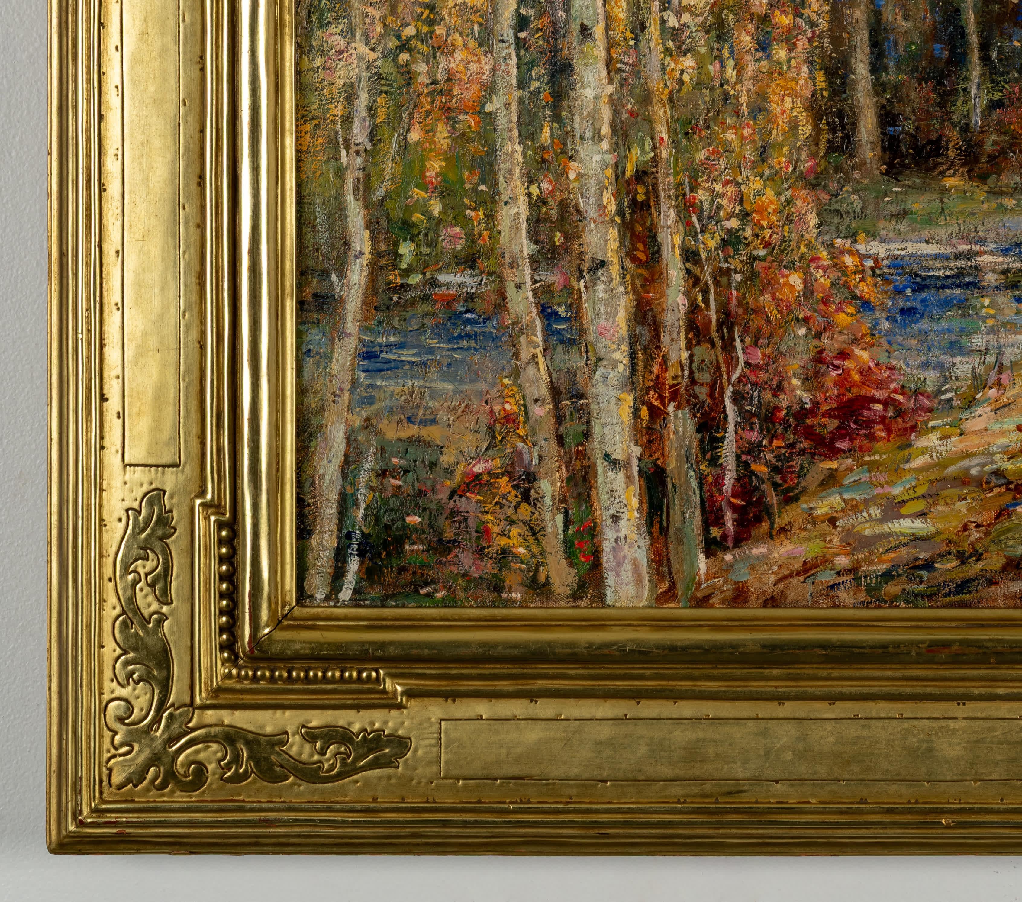 Paul Bernard King
Estadounidense, 1867-1947
Stony Brook, Long Island

Óleo sobre lienzo
25 ¼ por 30 ¼ pulg., con marco 34 ¼ por 39 ¼ pulg.
Firmado y titulado verso

El pintor tradicional estadounidense Paul King nació en Buffalo, Nueva York, el 9 de