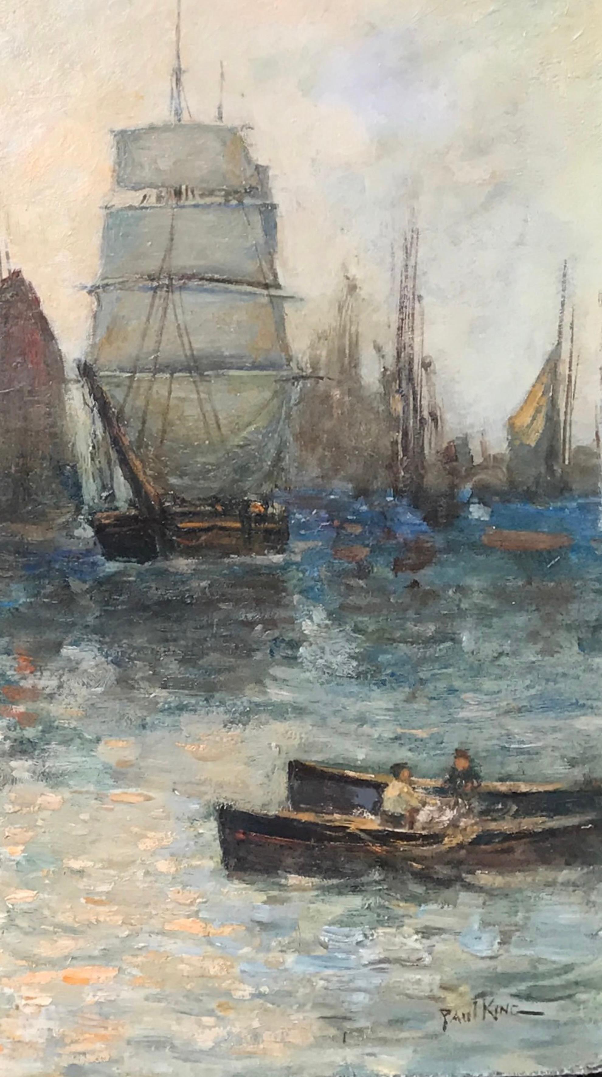 El pintor estadounidense Paul King nació en Buffalo, Nueva York, el 9 de febrero de 1867. 
Montado en un marco tallado de pan de oro.

Este cuadro se envía desde San Diego, California.