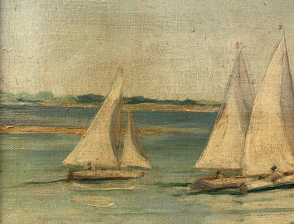 Paul Morchia (pittore francese) - Paesaggio marino del XX secolo - Barche a vela 1