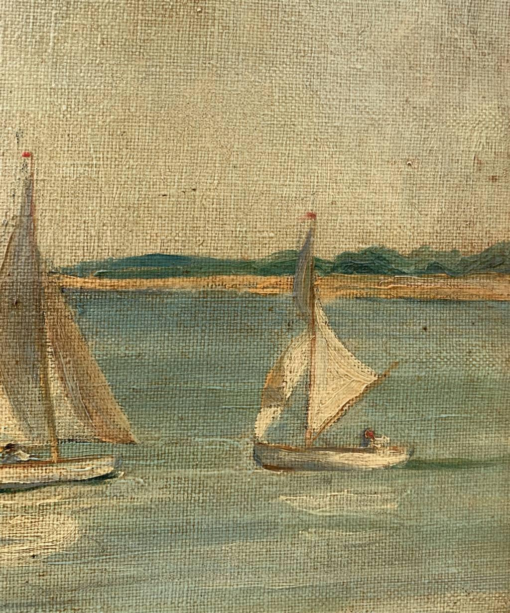 Paul Morchia (pittore francese) - Paesaggio marino del XX secolo - Barche a vela 2