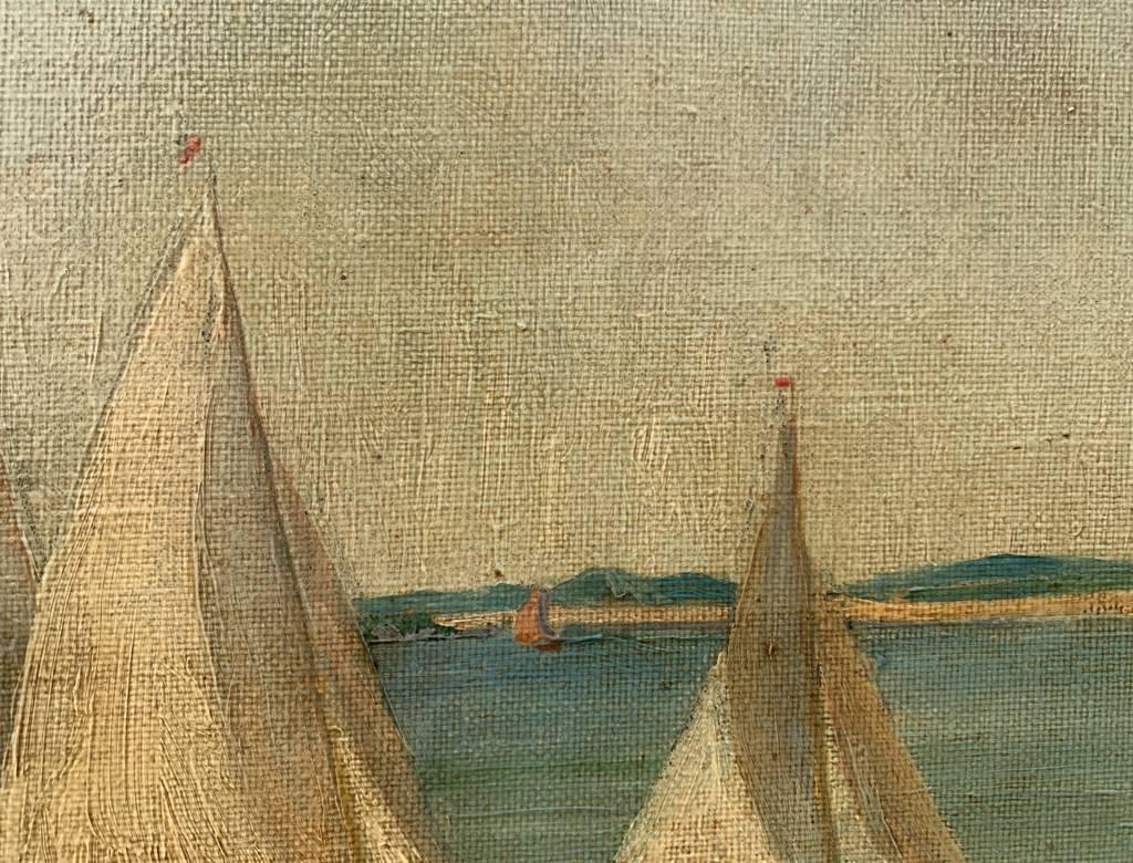 Paul Morchia (pittore francese) - Paesaggio marino del XX secolo - Barche a vela 4