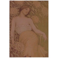 Paul Berthon Original Color Lithograph, 1899. “Les Chrysanthemes”