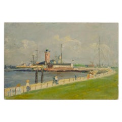 Paul Betyna 'German', "Cuxhaven" Painting