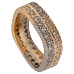 Paul Binder 1970 Swiss Square Eternity Ring In 18Kt Gold With 1.80 Ctw Diamonds
