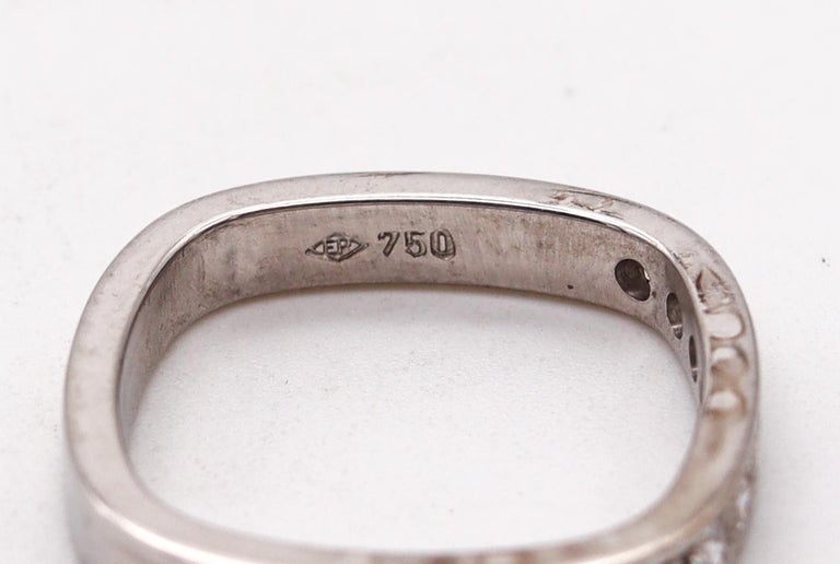 Paul Binder 1970 Swiss Square Eternity Ring In 18Kt white Gold With VS Diamonds For Sale at 1stDibs