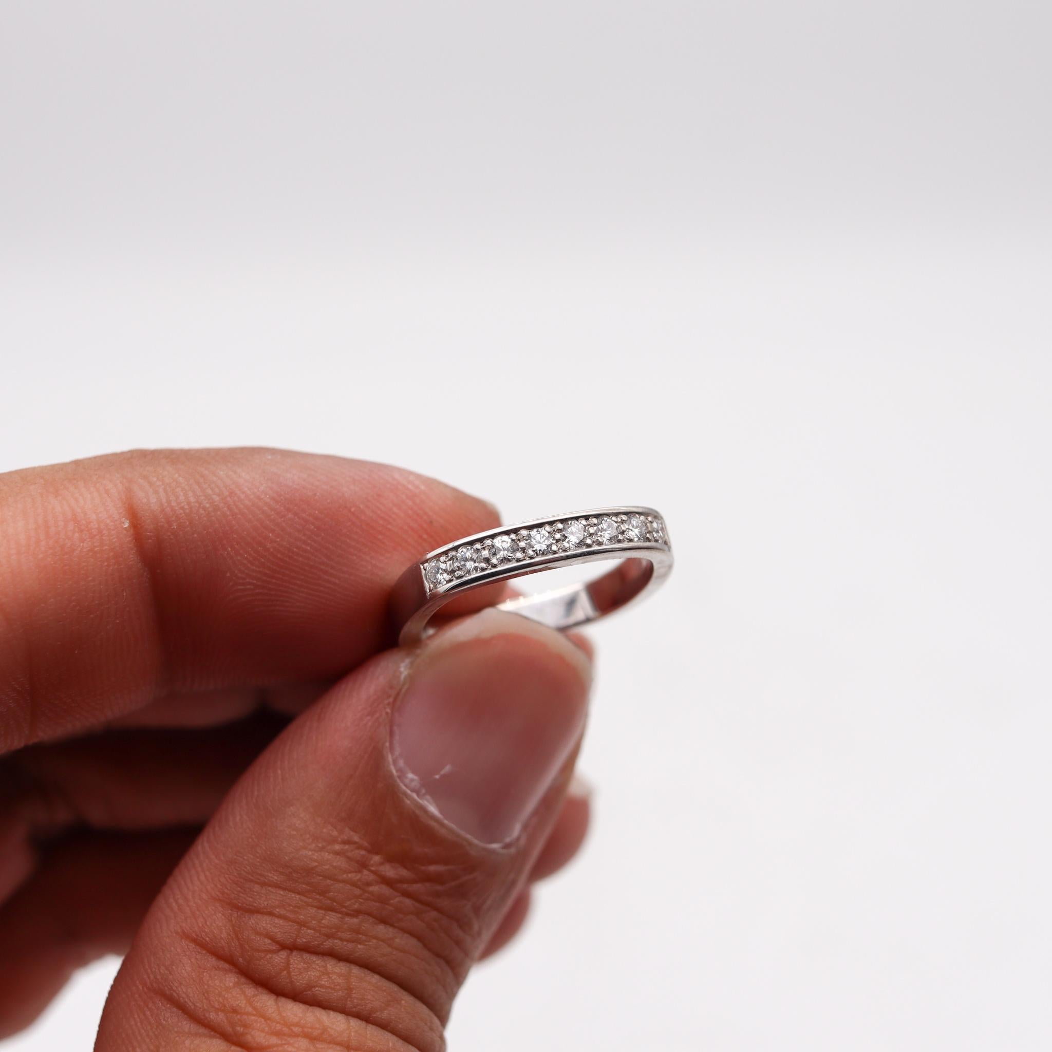 Paul Binder 1970 Swiss Square Eternity Ring In 18Kt white Gold With VS Diamonds For Sale 1