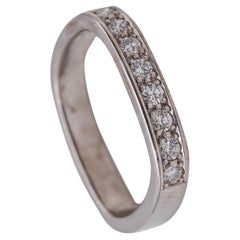 Vintage Paul Binder 1970 Swiss Square Eternity Ring In 18Kt white Gold With VS Diamonds