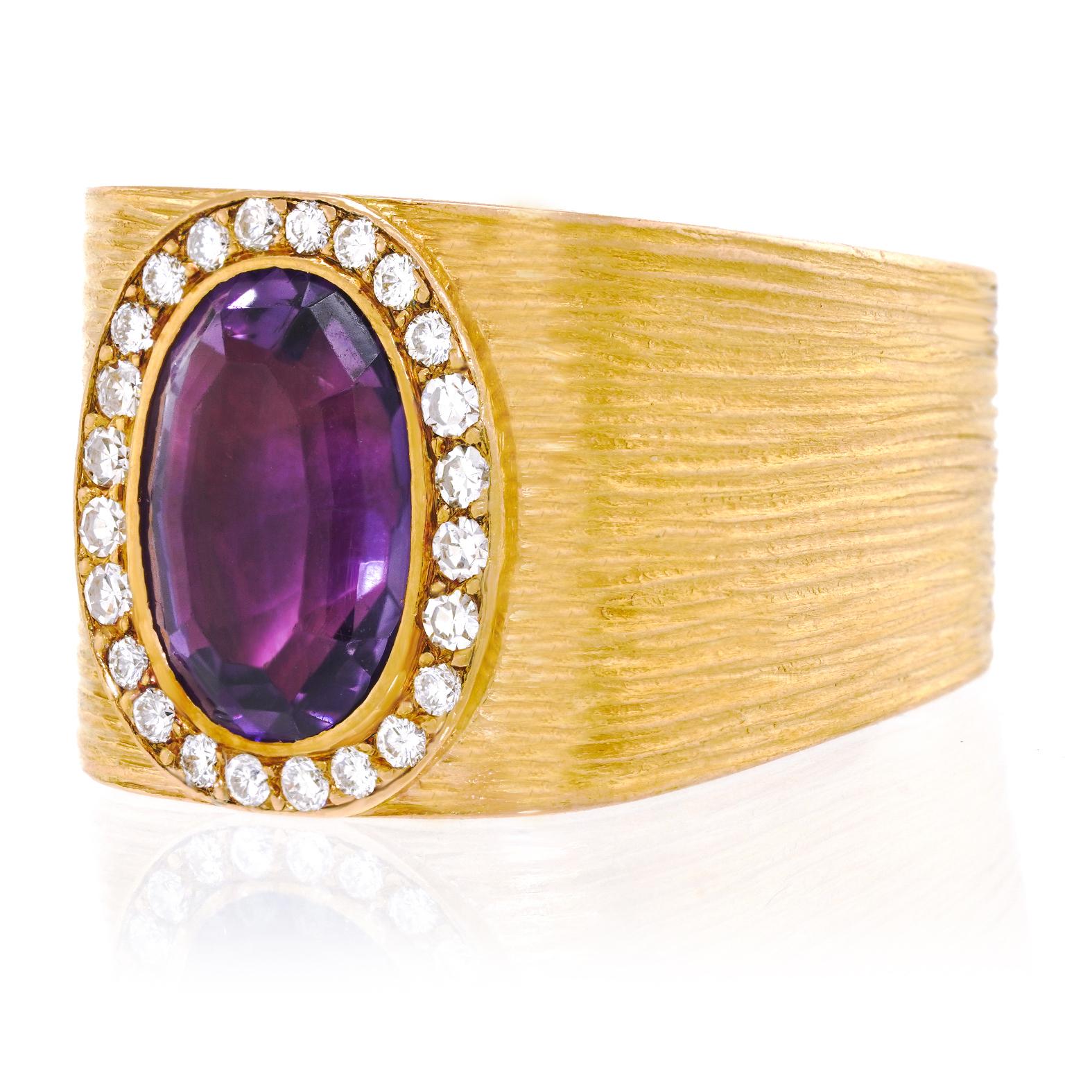 Paul Binder Amethyst and Diamond Ring For Sale 5