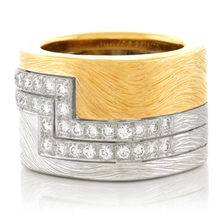 Paul Binder Diamond Set Gold Ring 18 Karat Swiss at 1stDibs paul