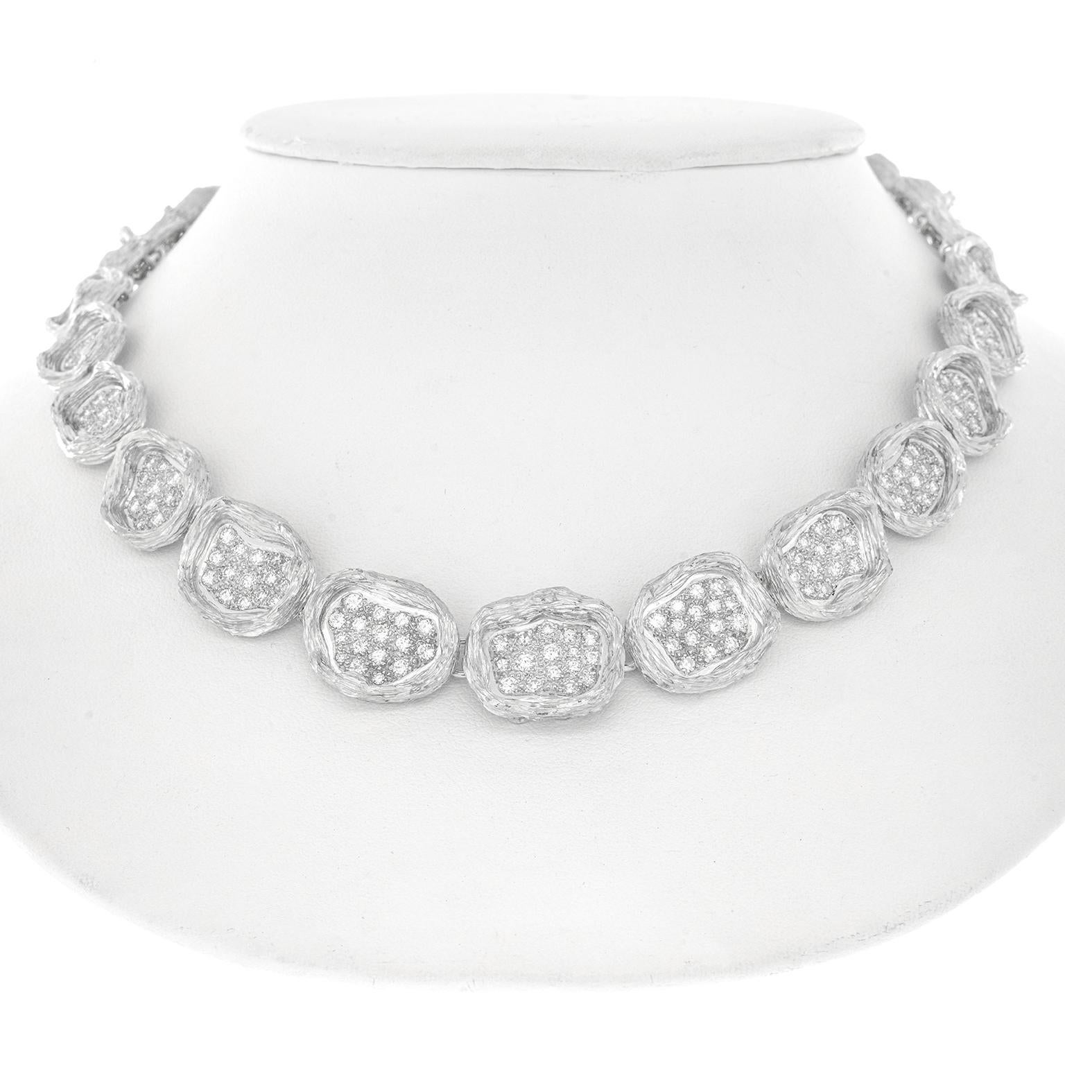 Women's Paul Binder Swiss Modern Diamond Necklace For Sale