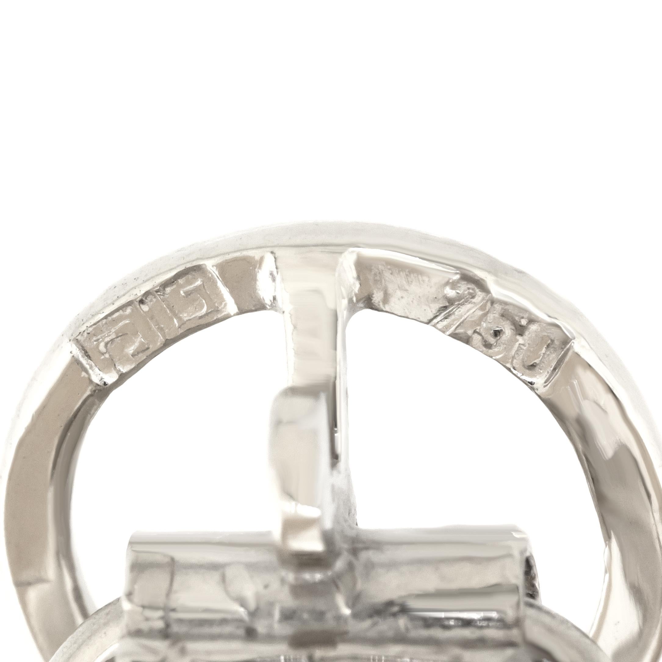 Round Cut Paul Binder Swiss Modern Diamond-set Gold Earrings For Sale