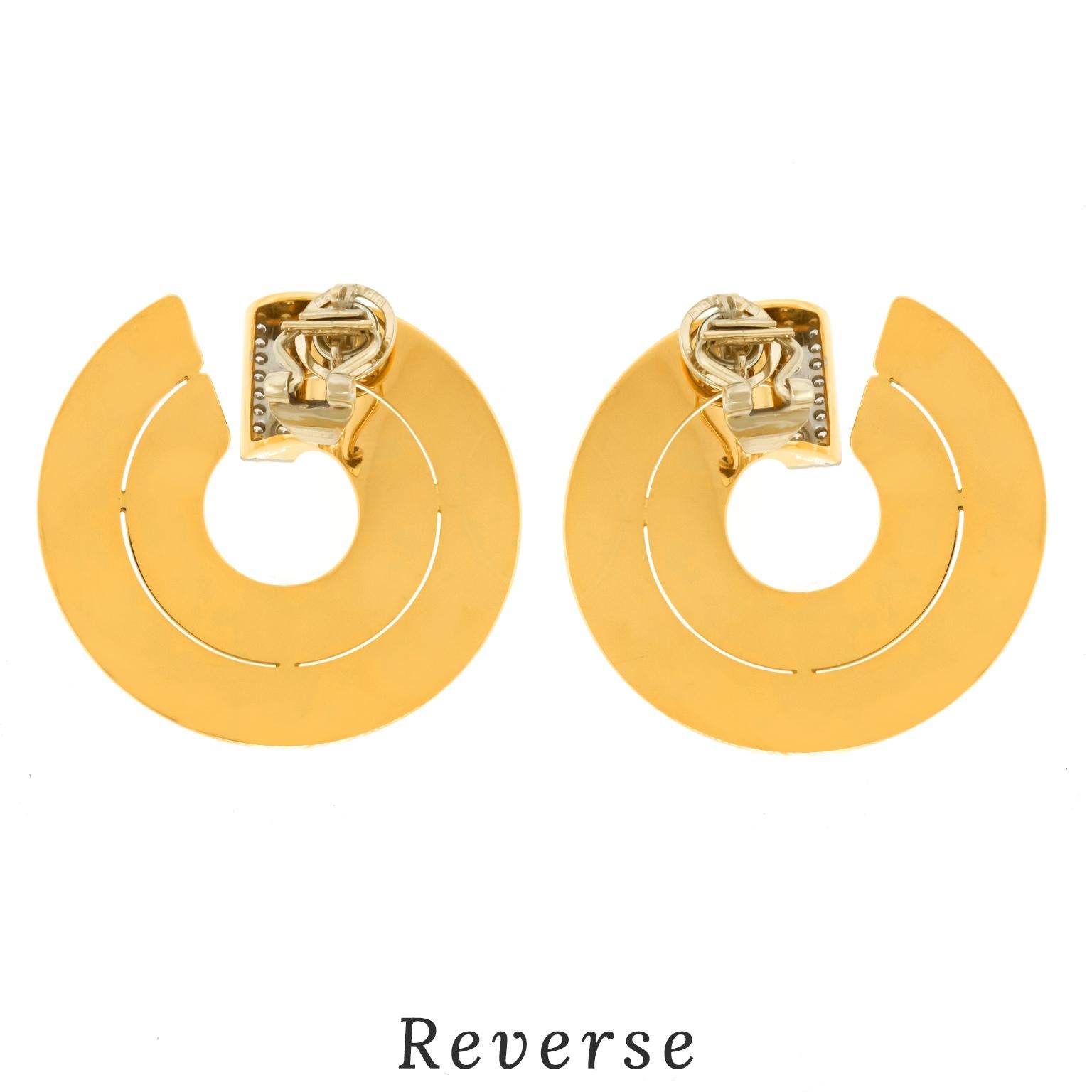 Paul Binder Swiss Modern Diamond-set Gold Earrings For Sale 3