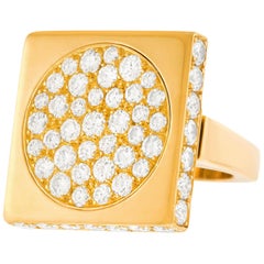 Paul Binder Swiss Modern Diamond Set Gold Ring