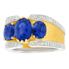 Paul Binder Anillo Suizo Moderno de Zafiro y Diamantes