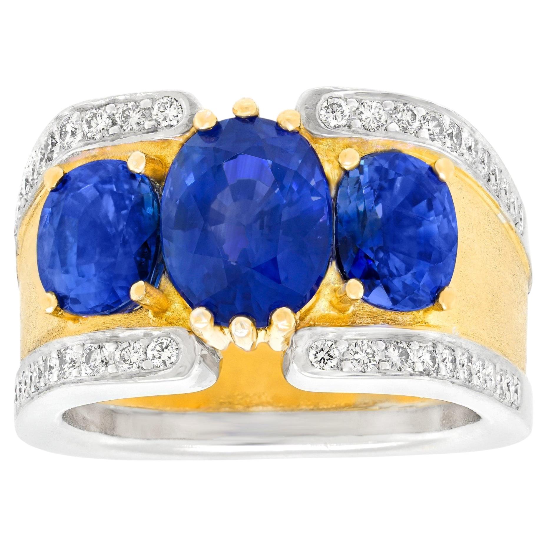 Paul Binder Anillo Suizo Moderno de Zafiro y Diamantes en venta