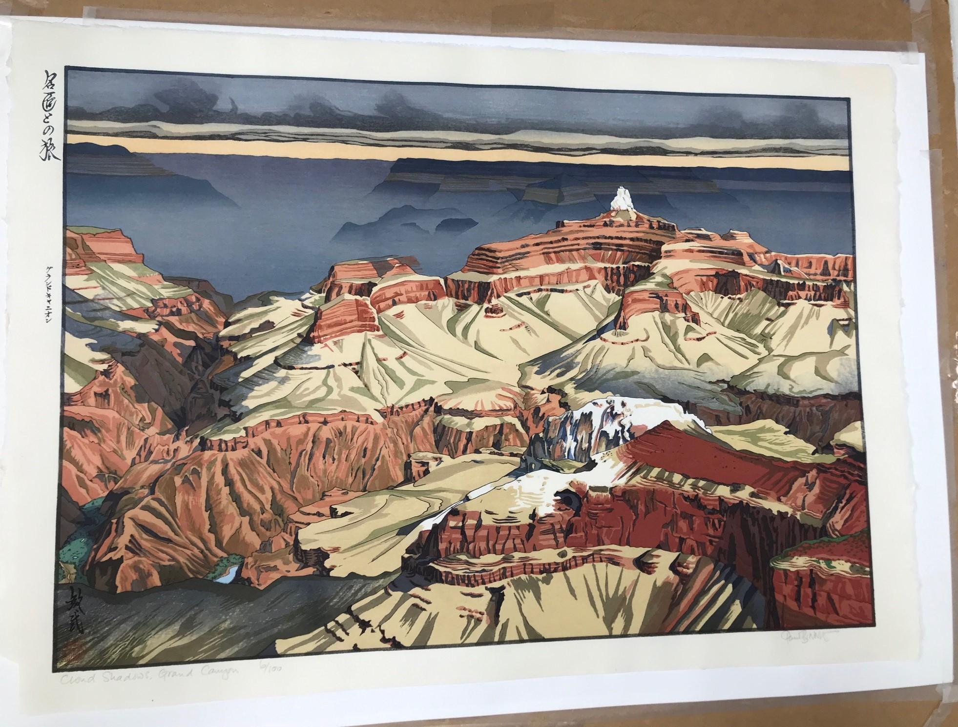 An awe inspiring image of the Grand Canyon by Scottish born Japanese woodblock print artist Paul Binnie. The subtle colors changes and depth of this work is breathtaking. This print from his 