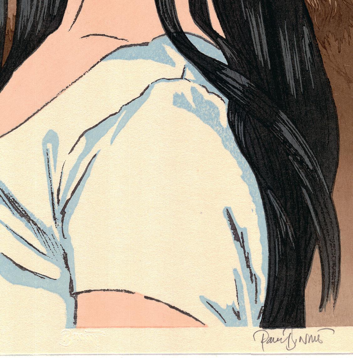 Paul Binnie, Japan, Schönheitsporträt, Zeitgenössischer Farbholzschnitt, Kunst 2