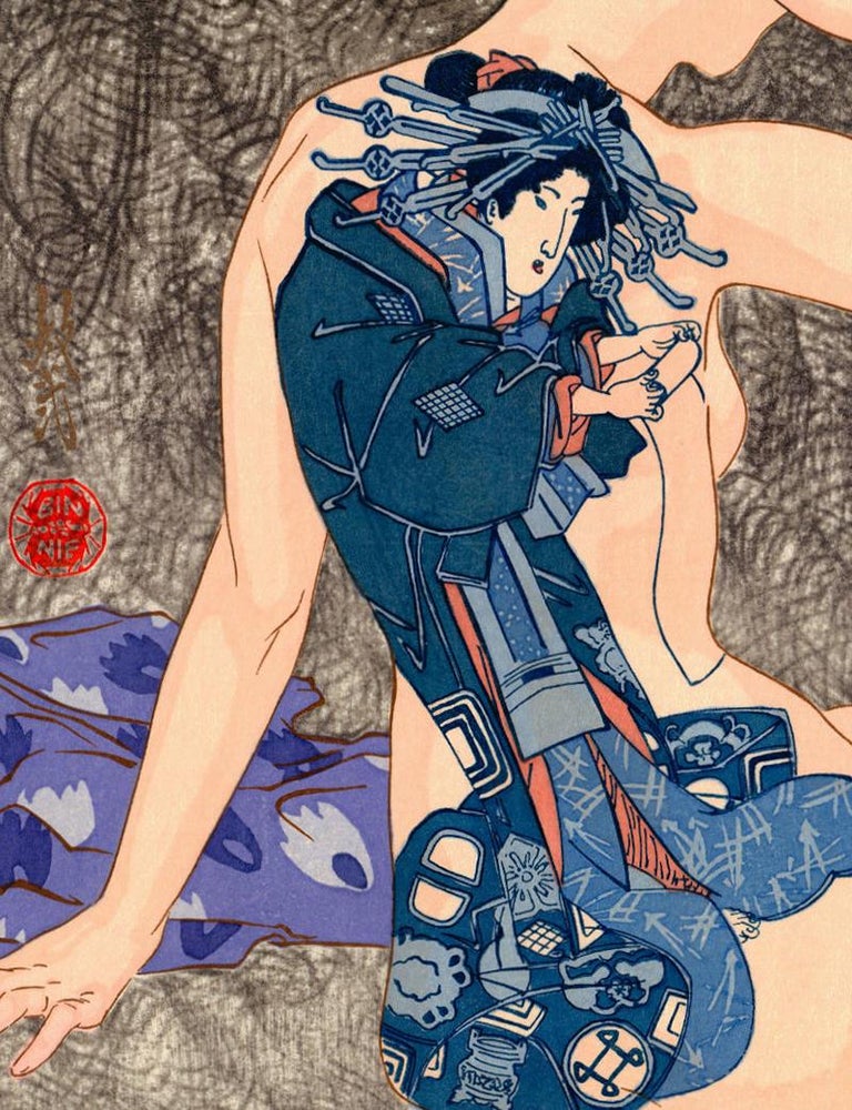 Paul Binnie, Eisen, Tattoo Design, Beauty, Ukiyo-e, Contemporary Woodblock Print For Sale 1