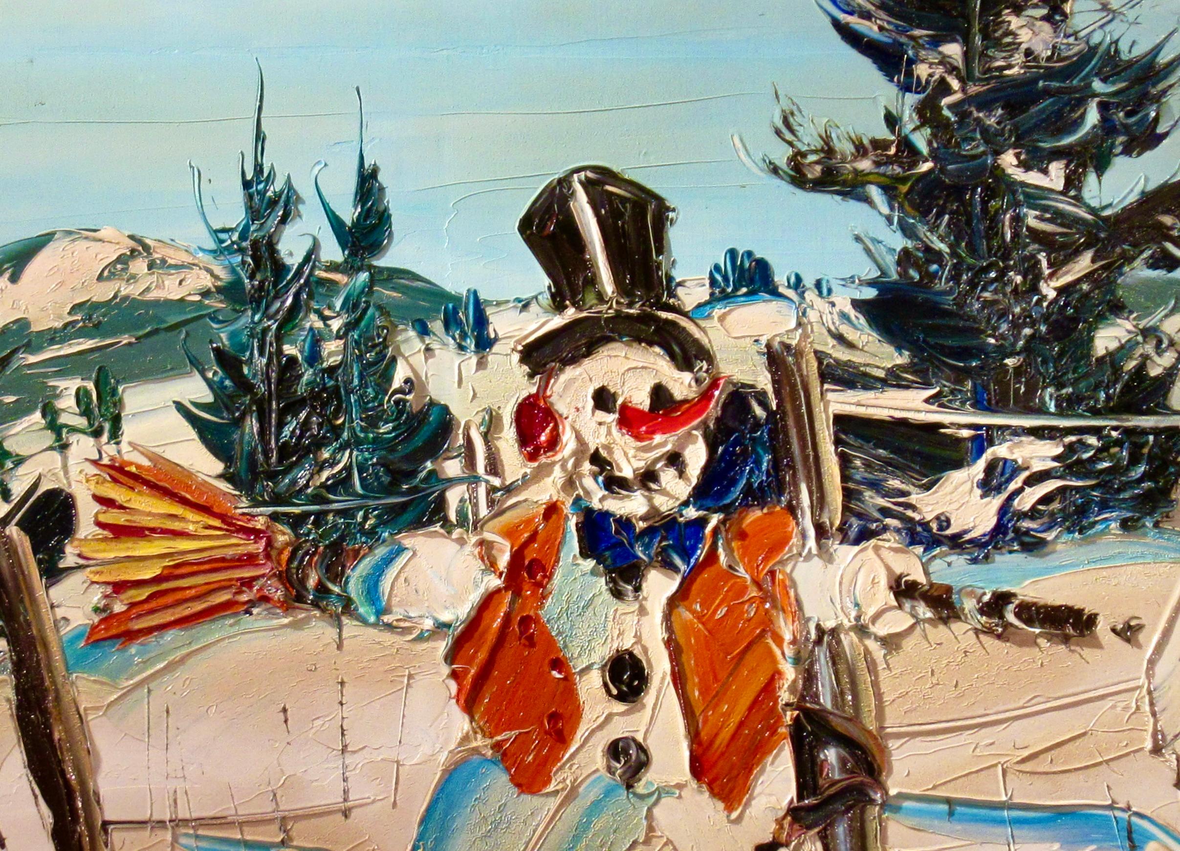 Frosty the Snow Man - American Impressionist Painting by Paul Blaine Henrie