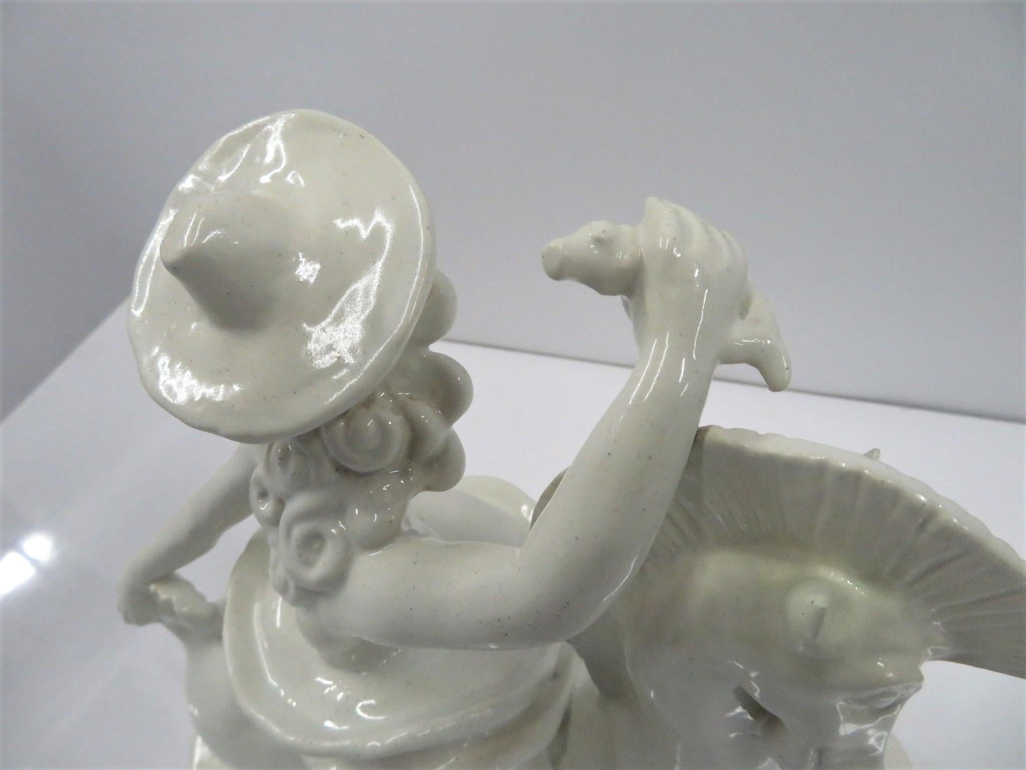 Paul Bocquillon Faience de Paris Art Deco Horse w. Topless Equestrienne Signed For Sale 5