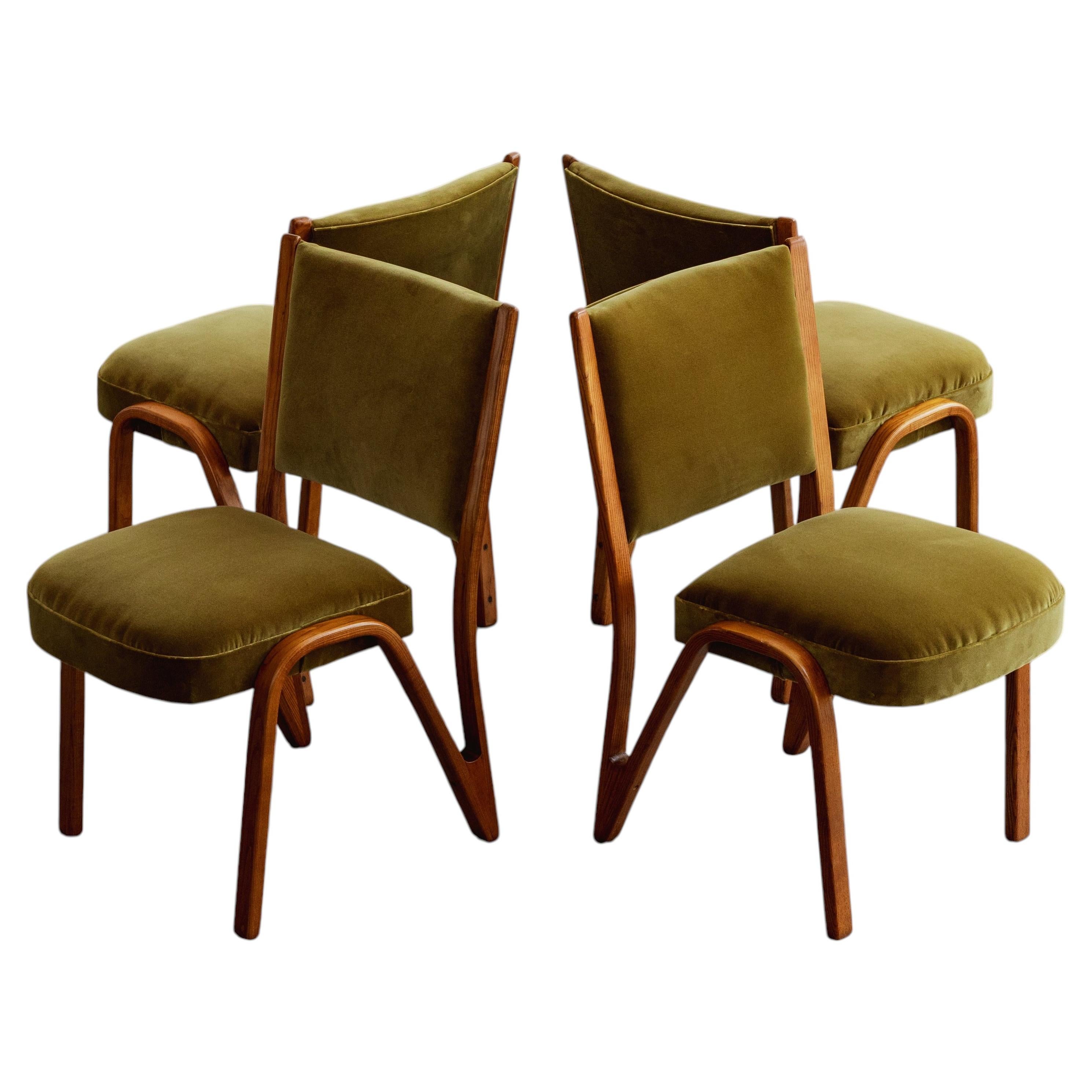 Paul Bode Dining Chairs for Deutsche Federholzgesellschaft, 1955, Set of 4