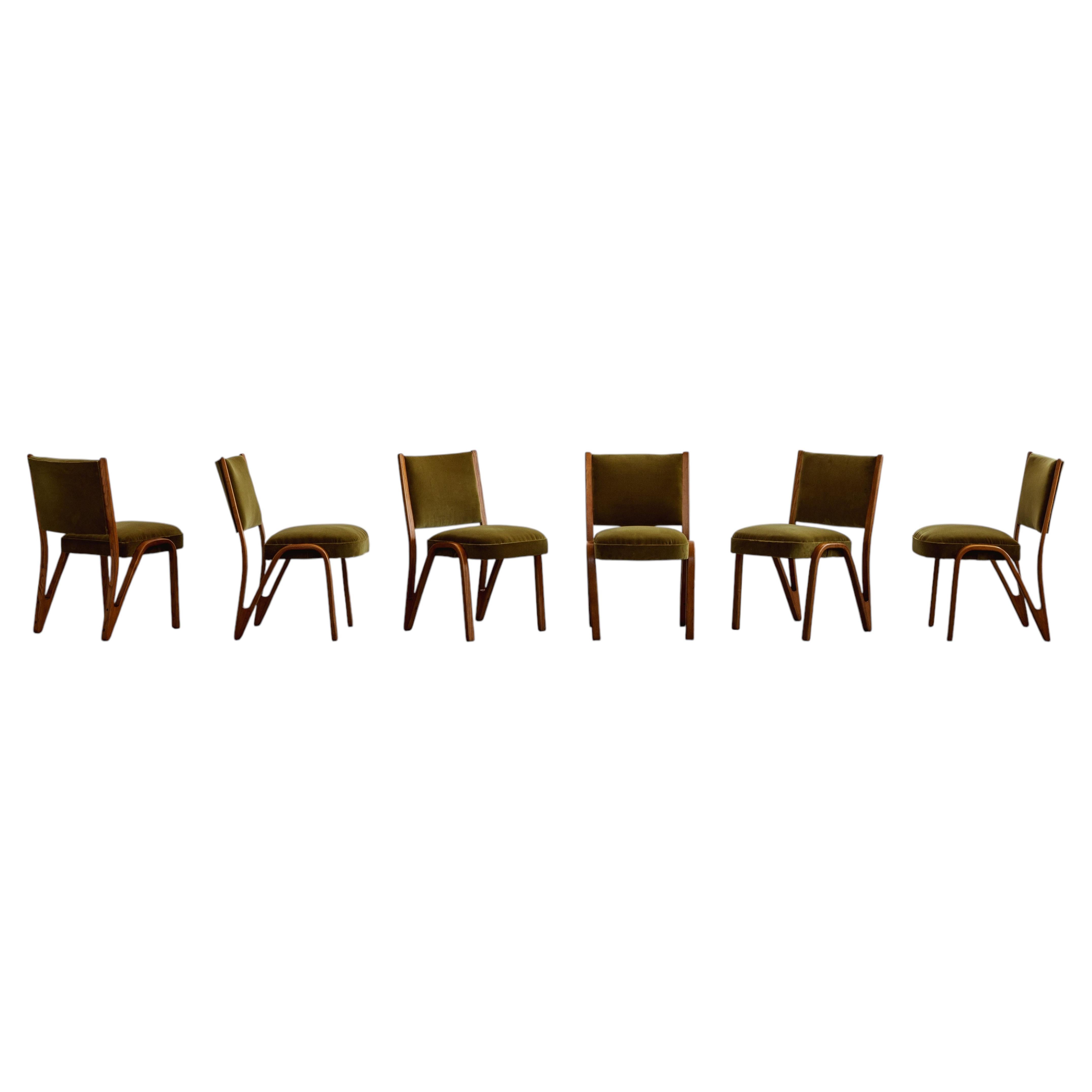 Paul Bode Dining Chairs for Deutsche Federholzgesellschaft, 1955, Set of 6 For Sale