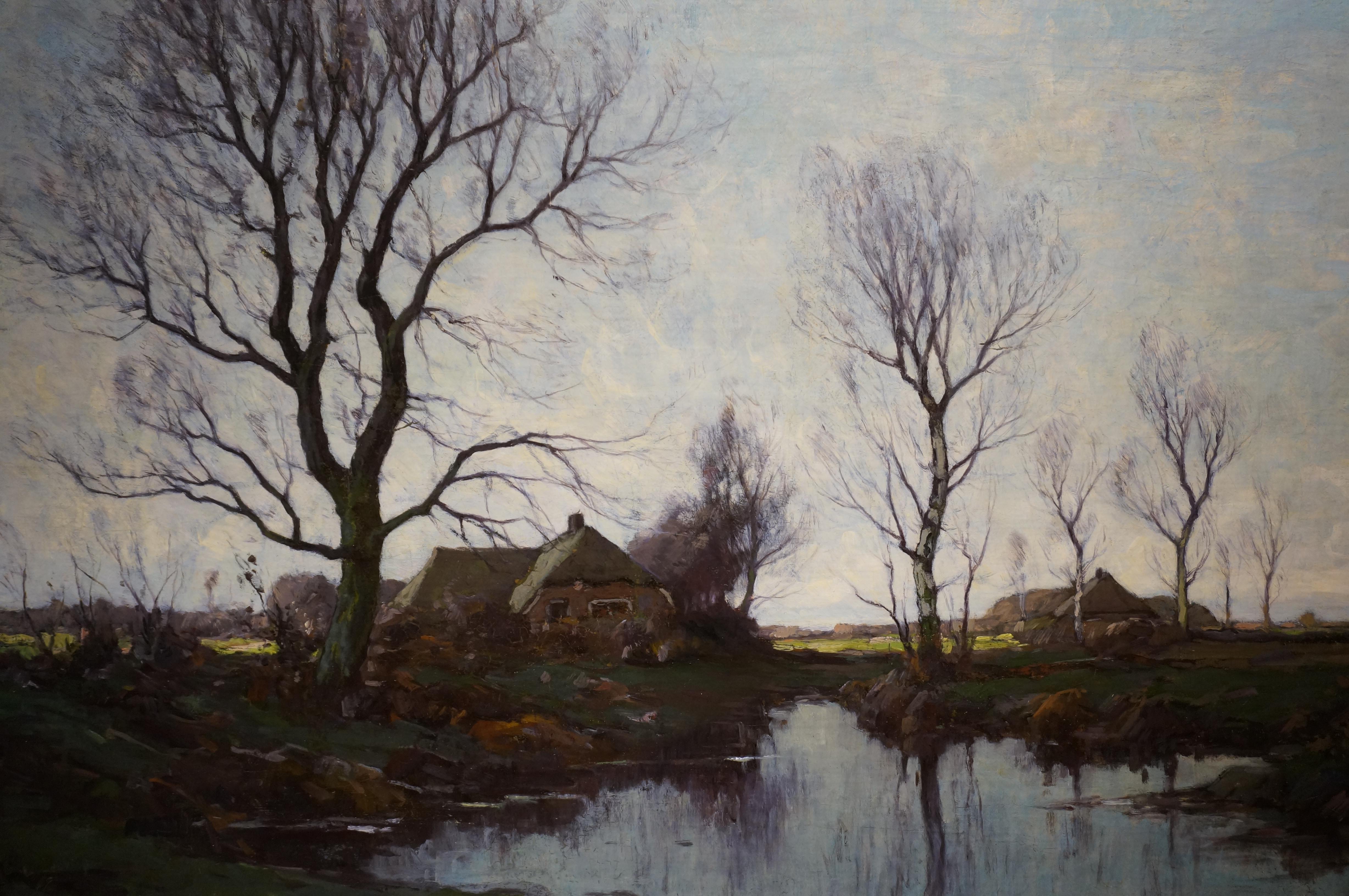 Paul Bodifeé (Deventer 1866 - 1939 Deventer)
Dutch Landscape Overijssel with farmhouses
Signed lower left Paul Bodifée
Oil on canvas
In good condition, professionally restored and relined
Dimensions (excl. frame): 60 x 90 cm.
In modern