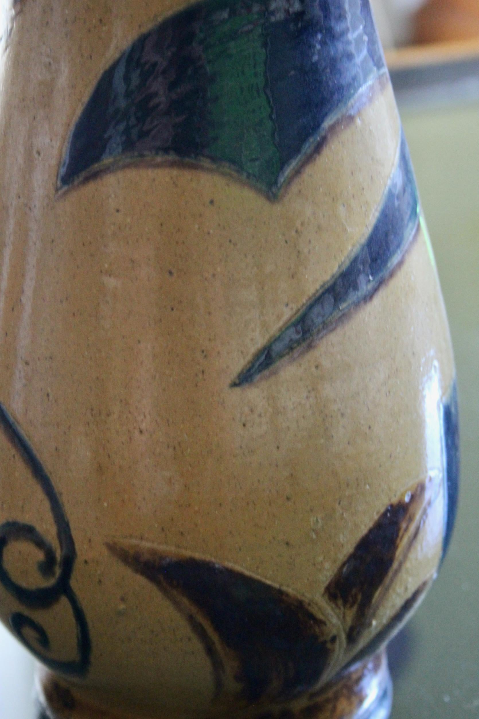 Swiss Paul Bonifas attributed art deco ceramic vase For Sale