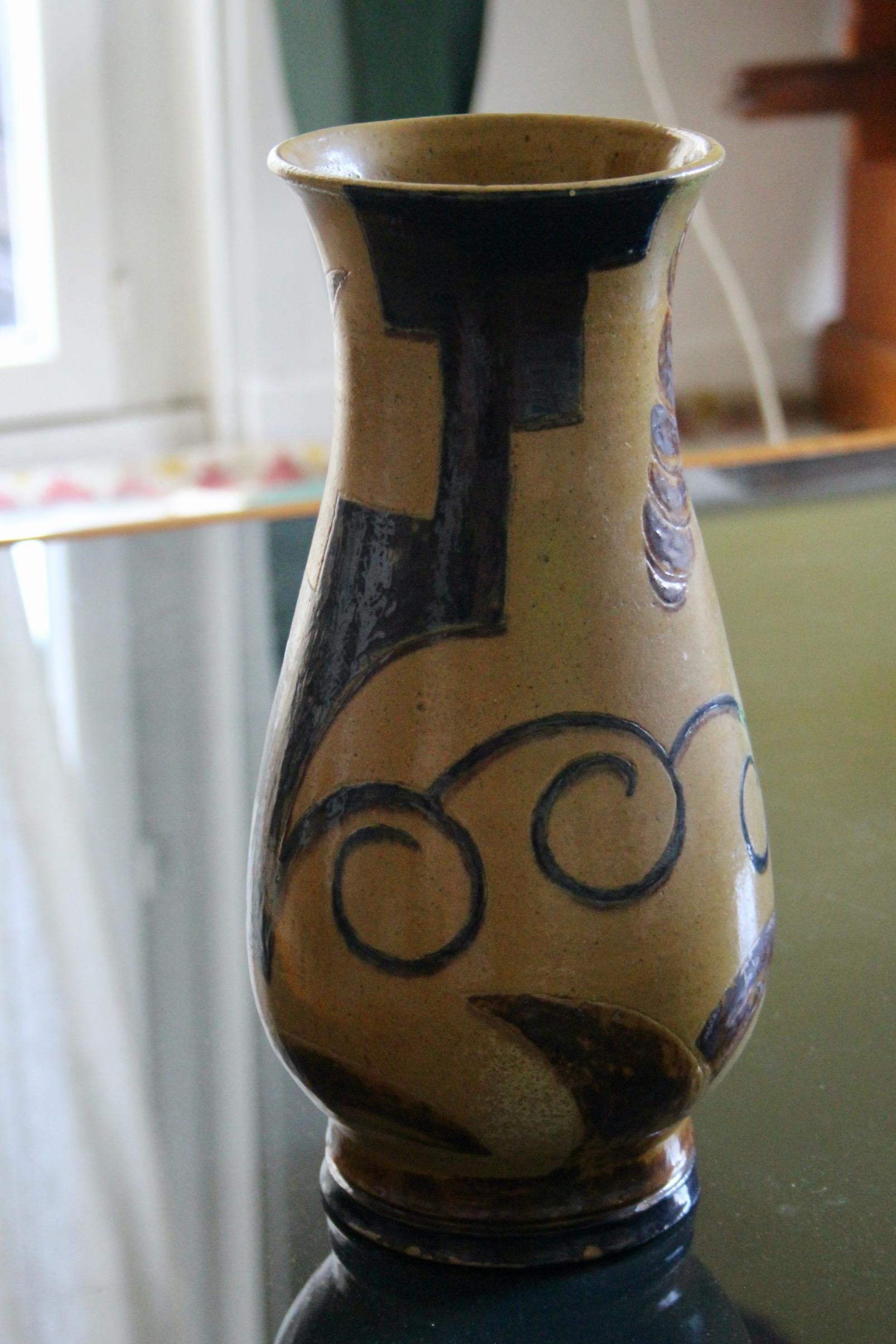 Paul Bonifas attributed art deco ceramic vase For Sale 2