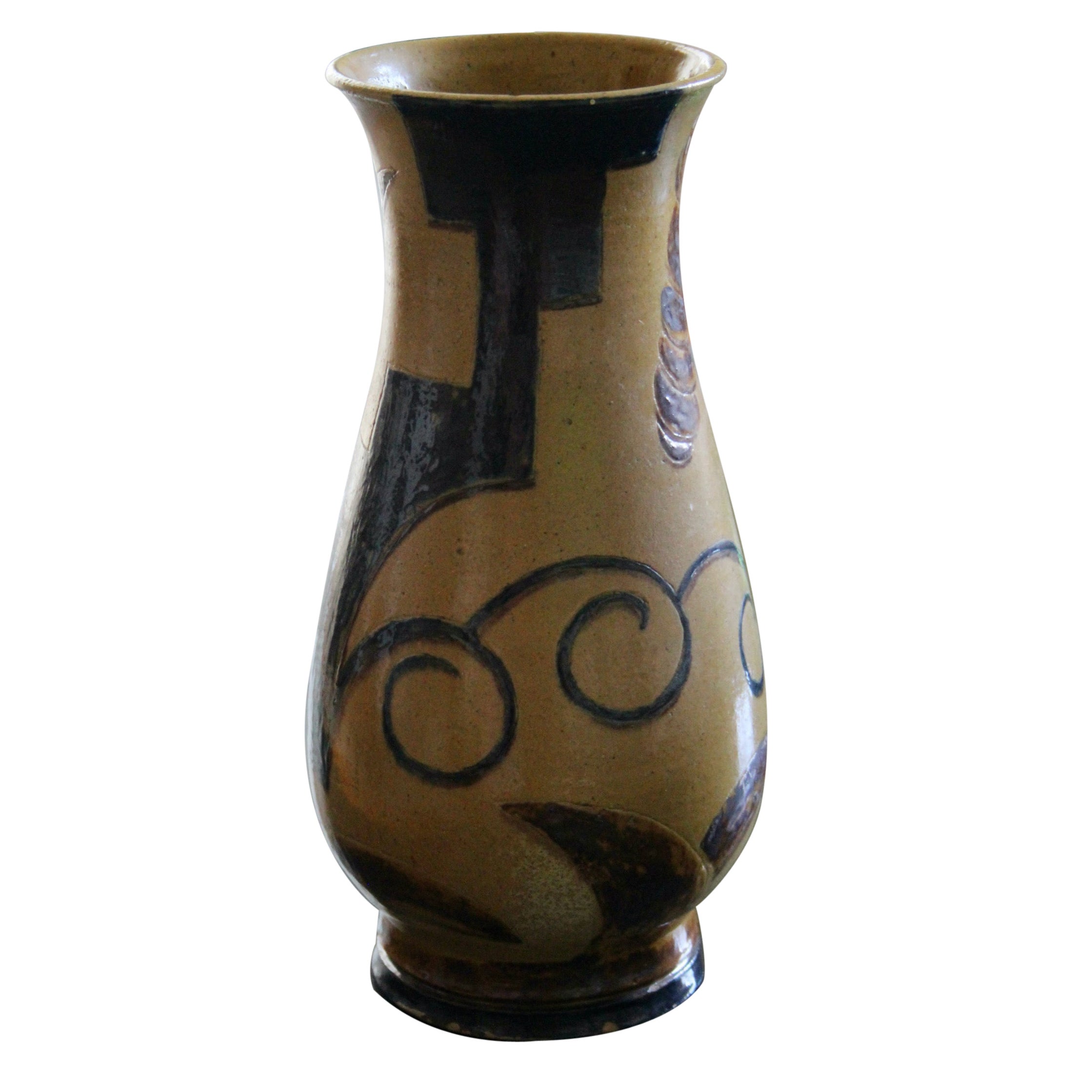 Paul Bonifas attributed art deco ceramic vase