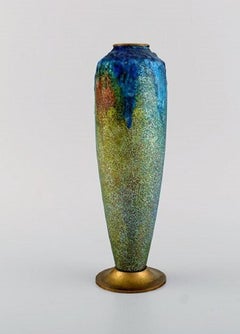 Paul Bonnaud for Limoges, France, Antique Art Nouveau Bronze Vase