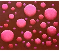 Peinture à l'huile abstraite « Color Gradient » de Paul Brach : sphères roses et cramoisies – New York